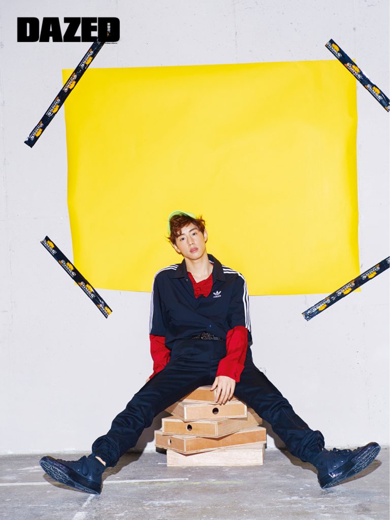 korea korean kpop idol boy band group got7 mark's dazed fashion bold colorful kitsch style sporty streetwear casual outfits style for guys kpopstuff